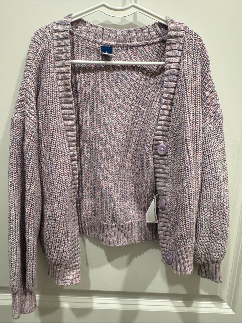Light Lavender Knit Button-Front go Sweater Cardigan